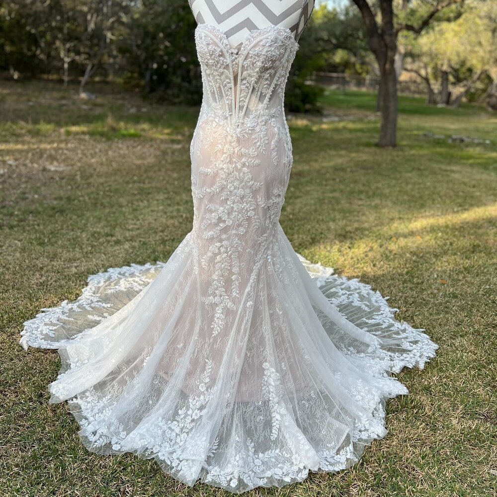 Designer Maggie Sottero “Benjie Royale” Fit and Flare Bridal Gown